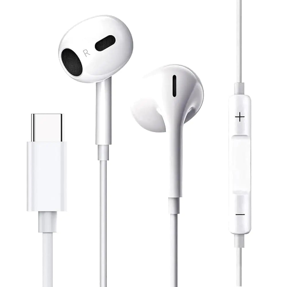 USB C Earbuds Wired in-Ear Earphones Type C Headphones with Microphone Noise Canceling Stereo Headphones Compatible with iPhone 15 Pro Max/Samsung S23 /Android/iPad Pro & Most USB C Devices