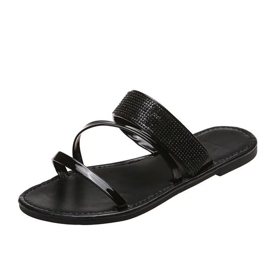 Large Outdoor Rhinestone Casual Sandals for Women