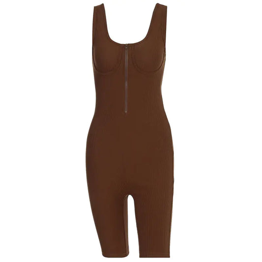 Minimalist Solid Color Sleeveless Women's Jumpsuit