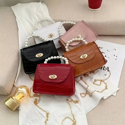 Minimalist Crocodile Embossed Women's Satchel Bag