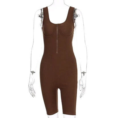Minimalist Solid Color Sleeveless Women's Jumpsuit