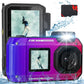 8K 70MP Digital Camera 33FT Underwater Camera Waterproof Rugged Dustproof Shockproof for Snorkeling Diving Selfie Dual-Screen Point and Shoot Digital Camera with 32G Card(Gradient Purple)