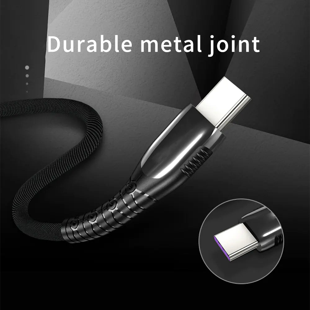 5A Fast Charging USB Type-C Cable for Mobile Devices