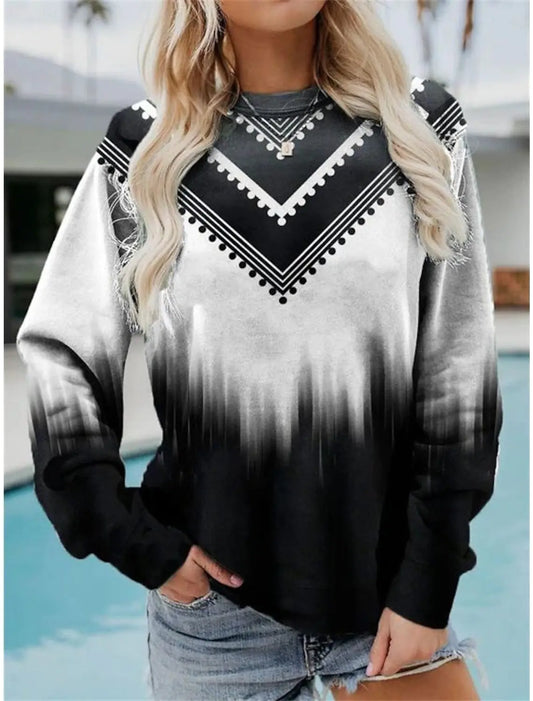 Retro Casual Round Neck Long Sleeve Sweater