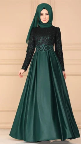 Elegant Bohemian Lace Panel Long Sleeve Dress