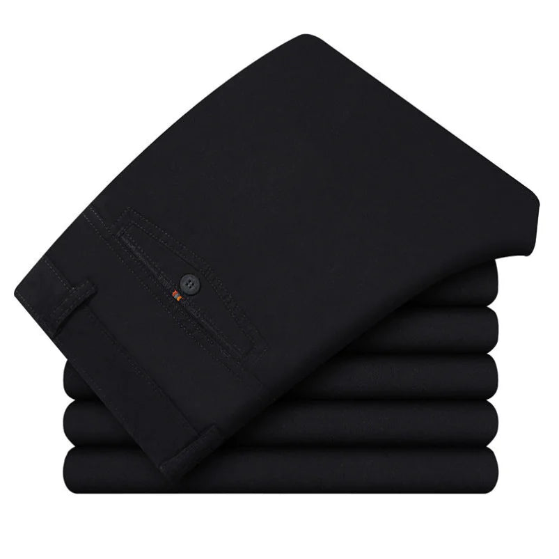 Men's Casual Stretch Cotton Suit Pants for Summer