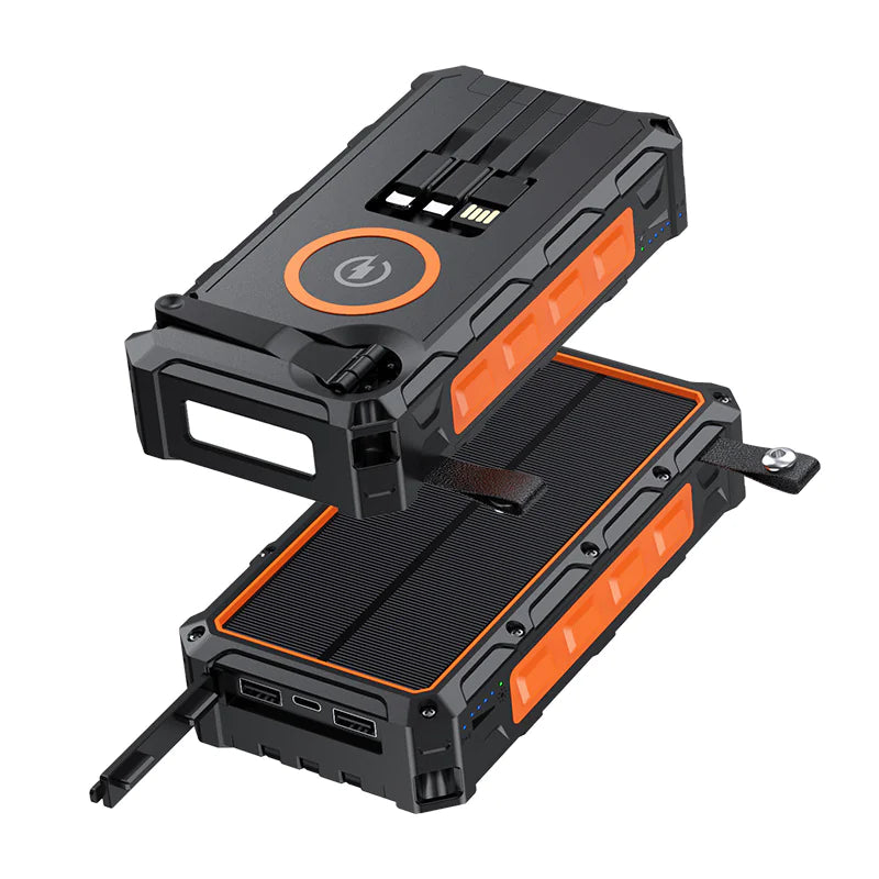 Portable Solar Hand-Crank Wireless Power Bank