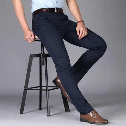 Men's Casual Summer Pants - Slim Fit Stretch Cotton