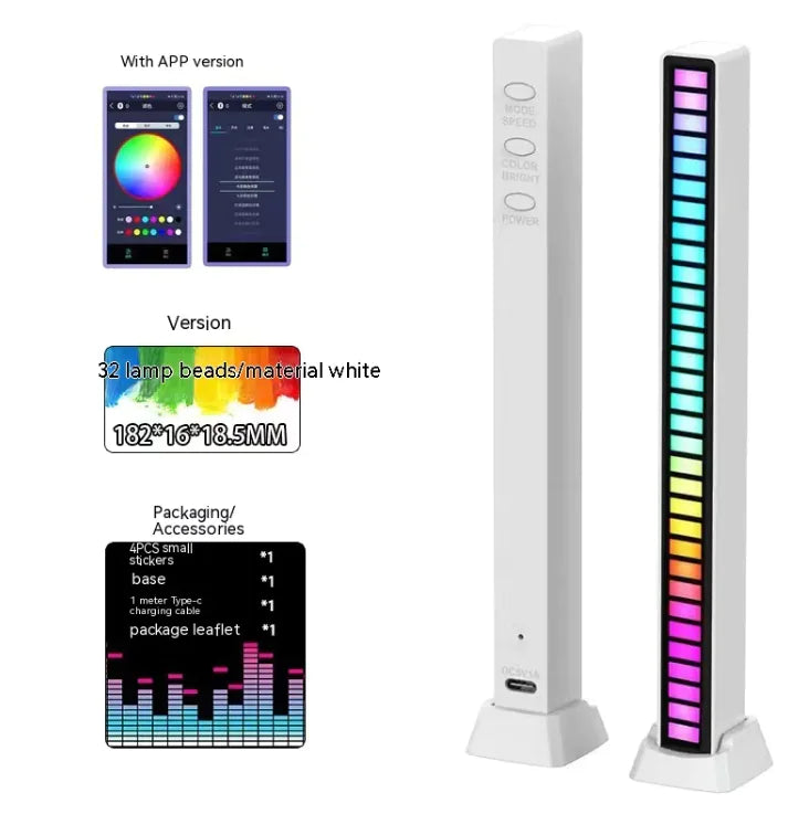 3D Double-sided Pickup Light RGB Voice Control Music Rhythm Lamp