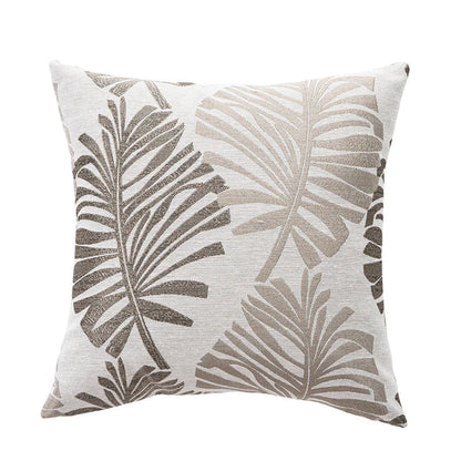 Linen Printed Leaf Cushion Cover