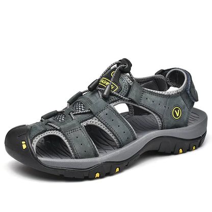 Men's Summer Casual Leather Sandals Size 48