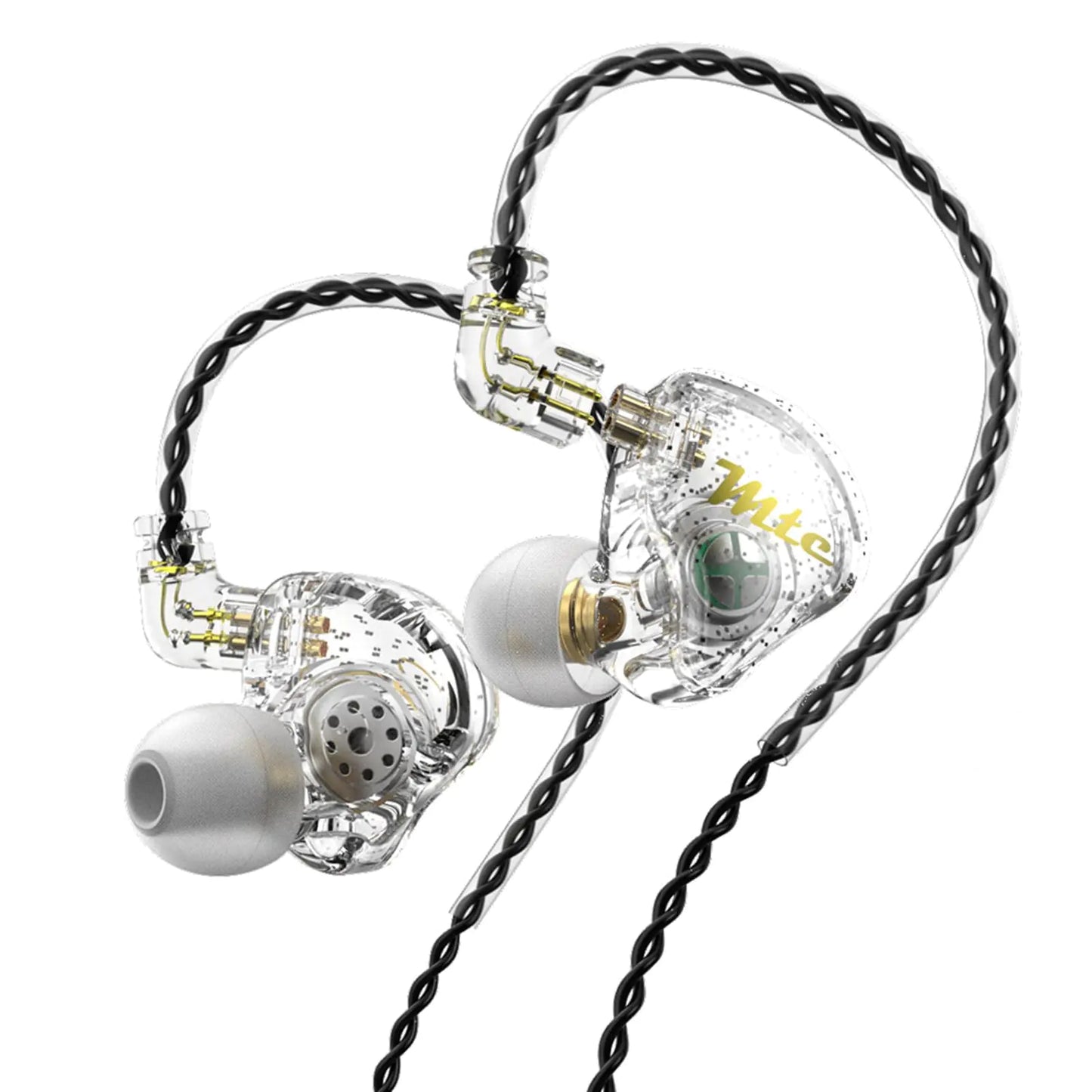 KYUHEEO TRN MTE IEM Earphones 1DD HiFi in-Ear Monitors Earbuds TRN IEM Dynamic Driver in Ear Headphones with Detachable 2Pin Cable for MusicGameSport(ClearWithout Mic)