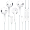 Apple Earbuds Wired Earphones with Lightning Connector and USB C Wired Earphones [MFi Certified] (Built-in Microphone & Volume Control) Noise Canceling Isolating Headphones for iPhone 16/15/14/13/12
