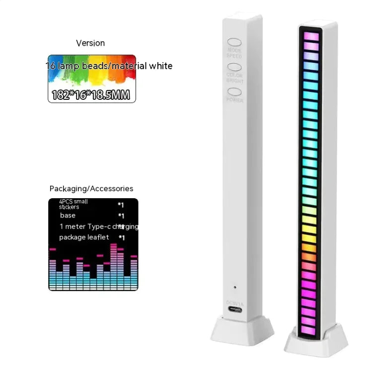 3D Double-sided Pickup Light RGB Voice Control Music Rhythm Lamp