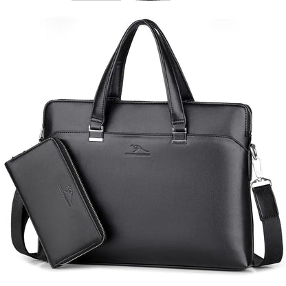 Men's Business Handbag and Shoulder Crossbody Bag