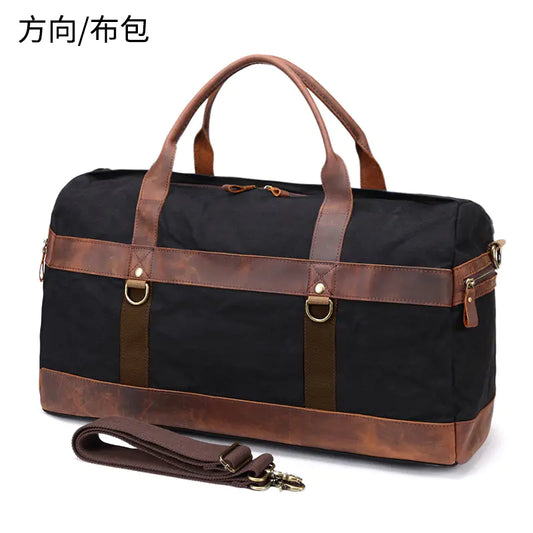 Vintage Waxed Canvas Travel Bag for Camping and Storage
