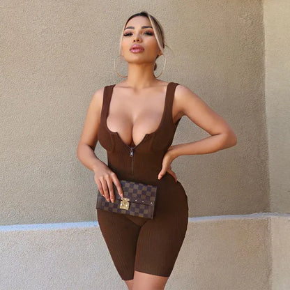 Minimalist Solid Color Sleeveless Women's Jumpsuit