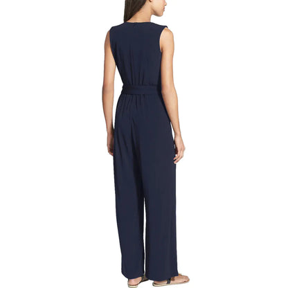 Sleeveless V-Neck Wide Leg Jumpsuit