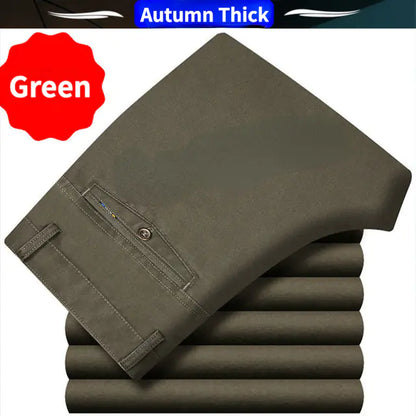 Men's Casual Stretch Cotton Suit Pants for Summer