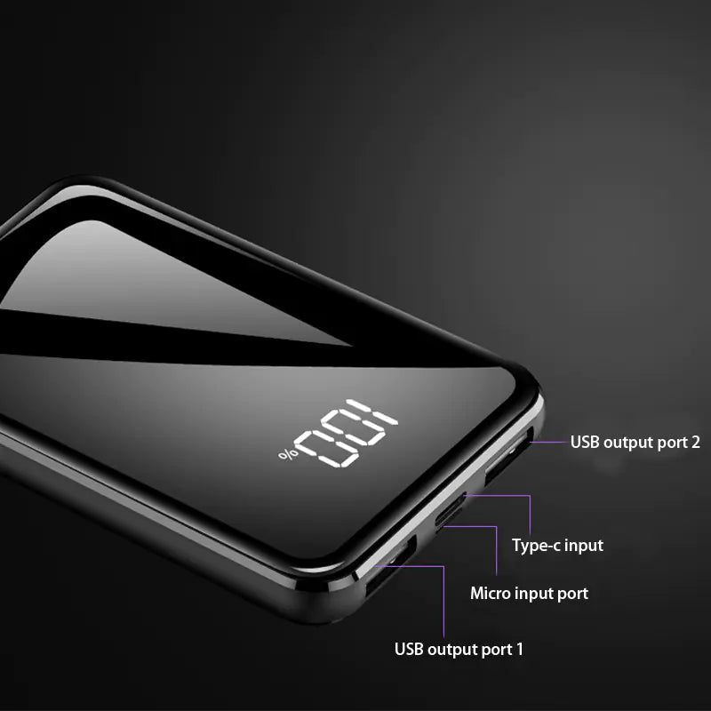 20000mAh Ultra-Thin Mirror Portable Power Bank