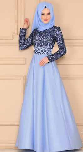 Elegant Bohemian Lace Panel Long Sleeve Dress