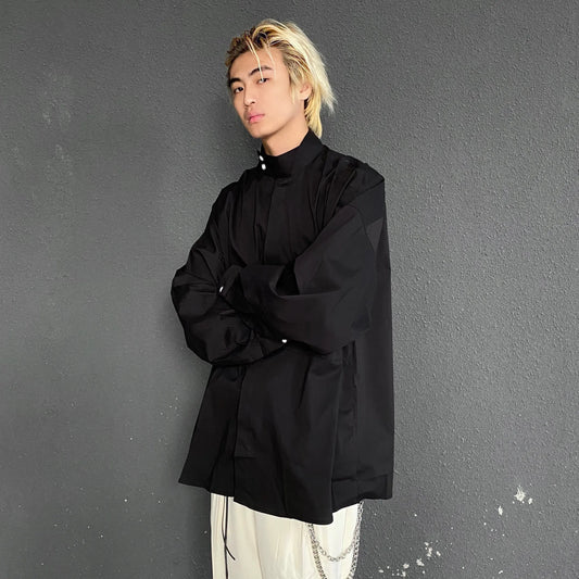 Elegant Korean Spring Basic Shirt Jacket for Men