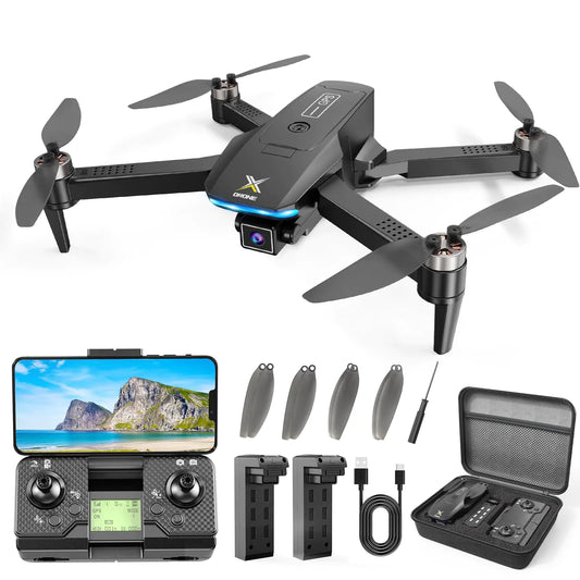 X-shop GPS Drone with 4K Camera for Adults Brushless Motor Foldable FPV RC Quadcopter with 10000 Feet Control Range Auto Return Follow Me Headless Mode 50 Mins Long Flight for Adults Beginner