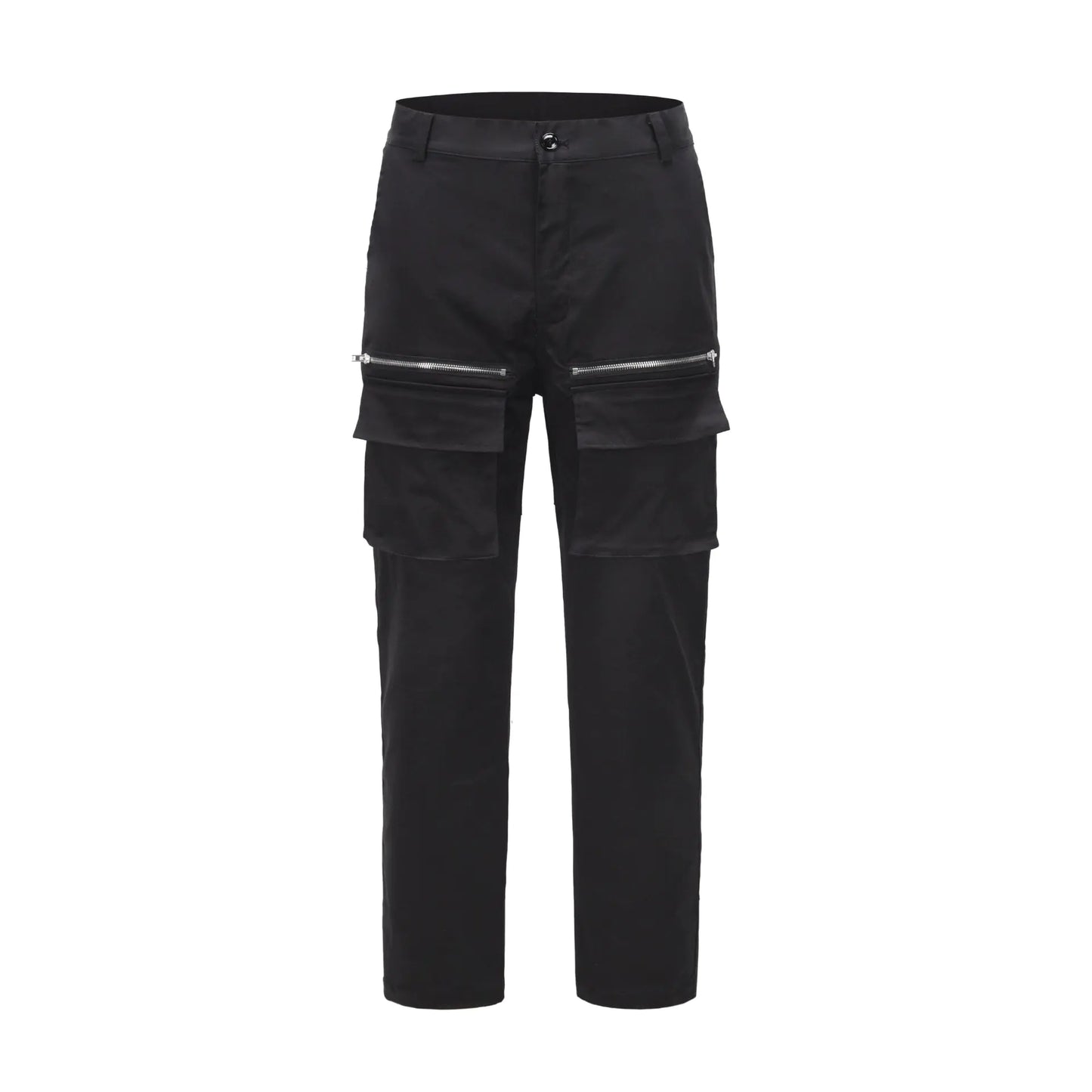 High Street Black Multi-pocket Cargo Trousers with Slits