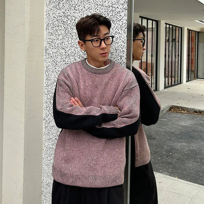 Men's Casual Round Neck Pullover Sweater