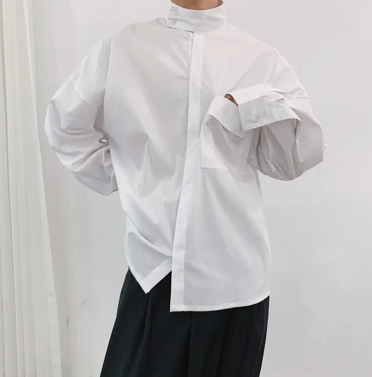 Elegant Korean Spring Basic Shirt Jacket for Men