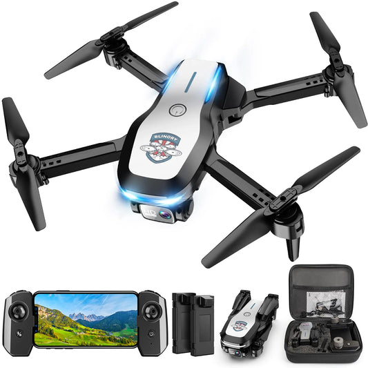 Drone with Camera 1080P FPV Foldable Drone for Beginners Mini Drone with Altitude Hold One Key Take Off/Land Trajectory Flight 3D Flip 3 Speeds Gravity ControlToys for Boys Girls