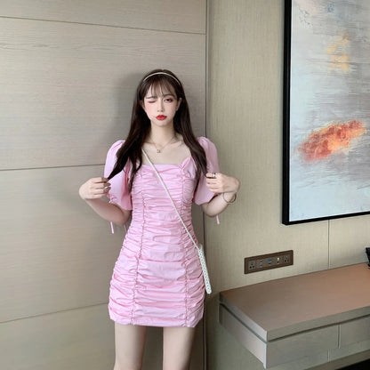 Summer Korean Style Slim Fit Pleated Dress 2020