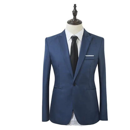 Slim Fit Men's Formal Blazer and Trousers Suit Set