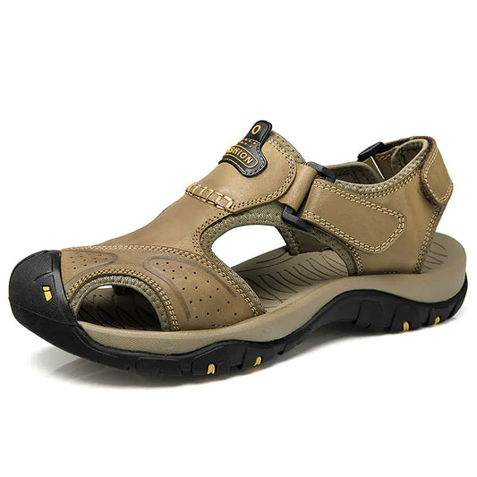 Men's Summer Casual Leather Sandals Size 48