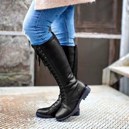 Women's Round Toe Flat-bottom Martin Boots