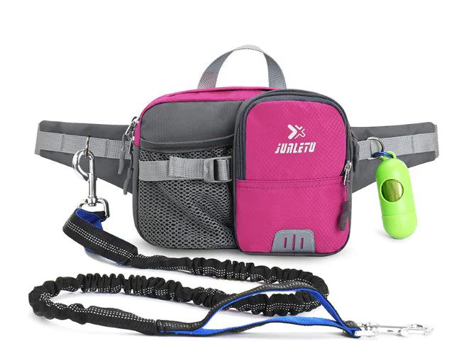 Retractable Hands-Free Dog Leash with Waist Bag Set
