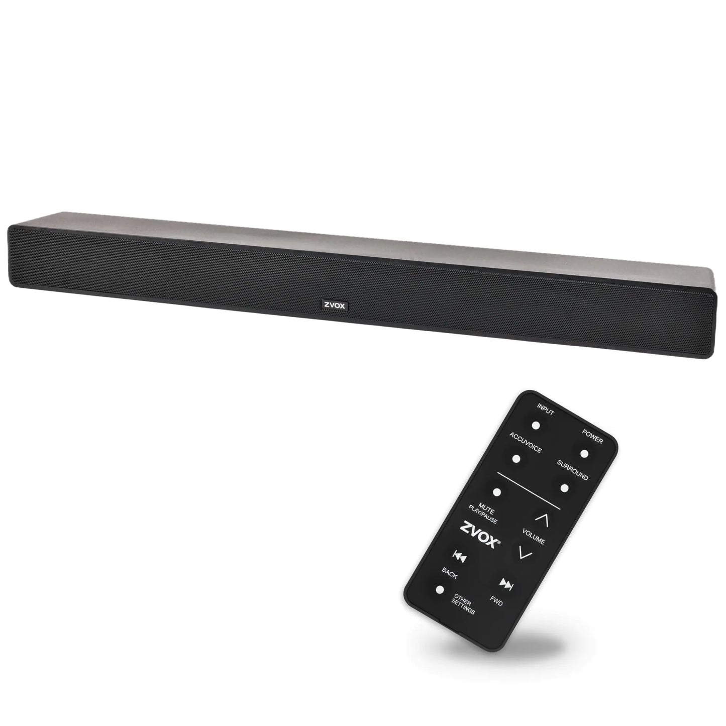 ZVOX AccuVoice AV355 Dialogue Clarifying Soundbar - Patented Hearing Technology with Voice Boost Ultimate Low-Profile TV Speakers Soundbar Perfect for Home Theater and Smart TV - Black