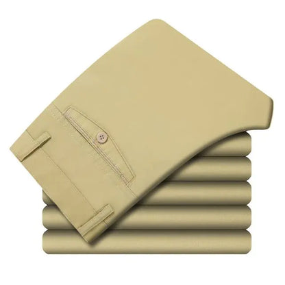 Men's Casual Stretch Cotton Suit Pants for Summer
