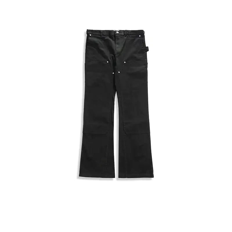 High Street Straight Trousers with Back Pocket Zipper