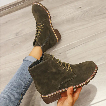 Women's Short Round Toe Martin Boots