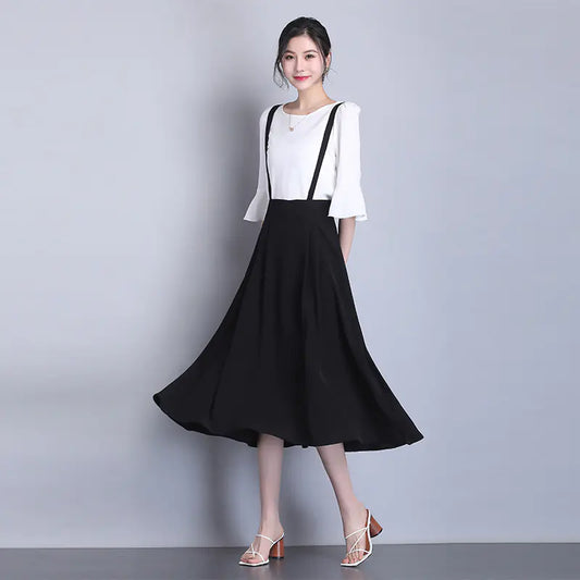 Detachable Strap High Waist Half-Length Skirt for Women