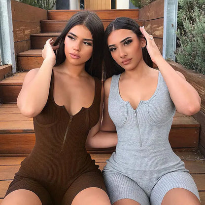 Minimalist Solid Color Sleeveless Women's Jumpsuit