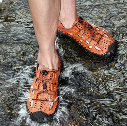 Men's Genuine Leather Casual Beach Sandals