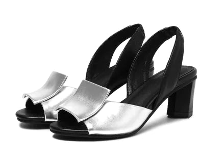 Chunky Heel Open Toe Women's Sandals with Ankle Strap
