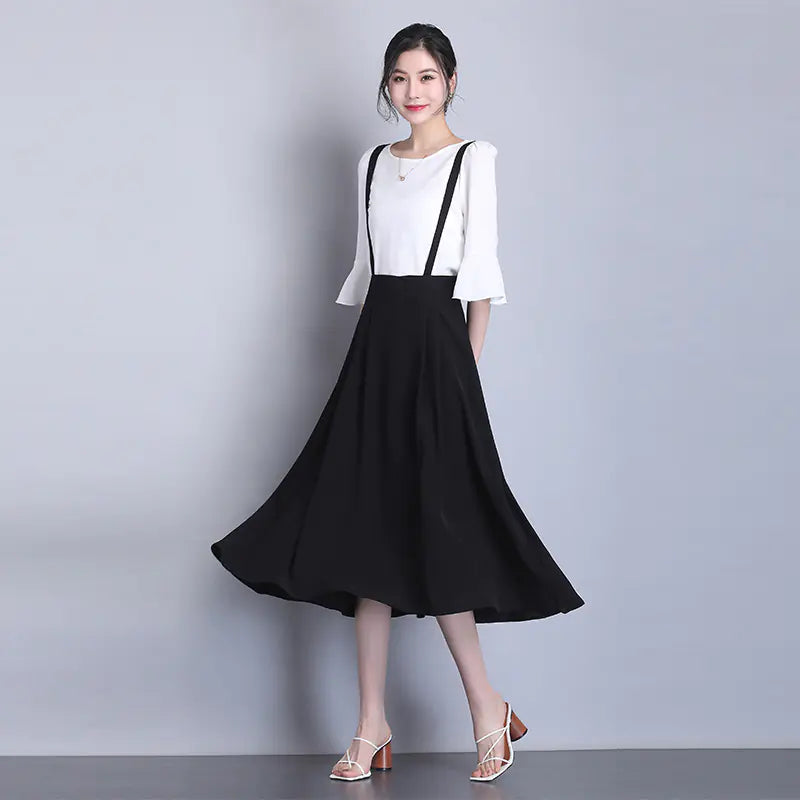 Detachable Strap High Waist Half-Length Skirt for Women