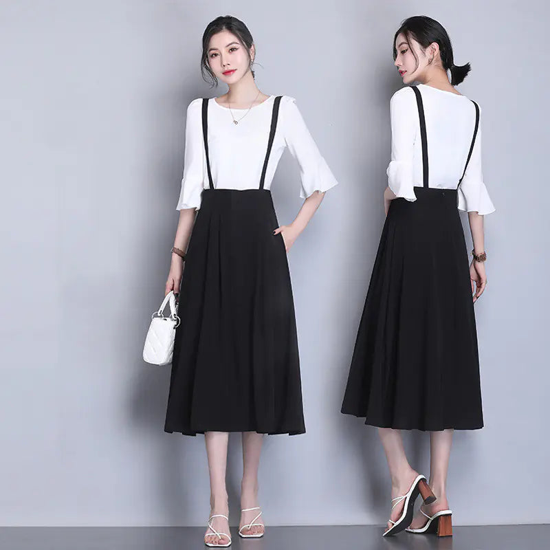 Detachable Strap High Waist Half-Length Skirt for Women