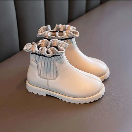 Girls' Round Toe Short Fashion Martin Boots