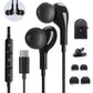 USB C Headphones for Samsung Galaxy S24 Ultra S23 S22 S21 iPhone 15 Pro Max 16 iPad ProWired Earbuds Magnetic in-Ear Type C Earphone with Microphone Volume Control HiFi Stereo Noise Canceling