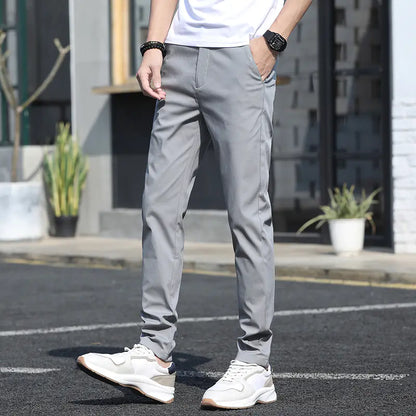 Men's Summer Slim Fit Casual Suit Pants