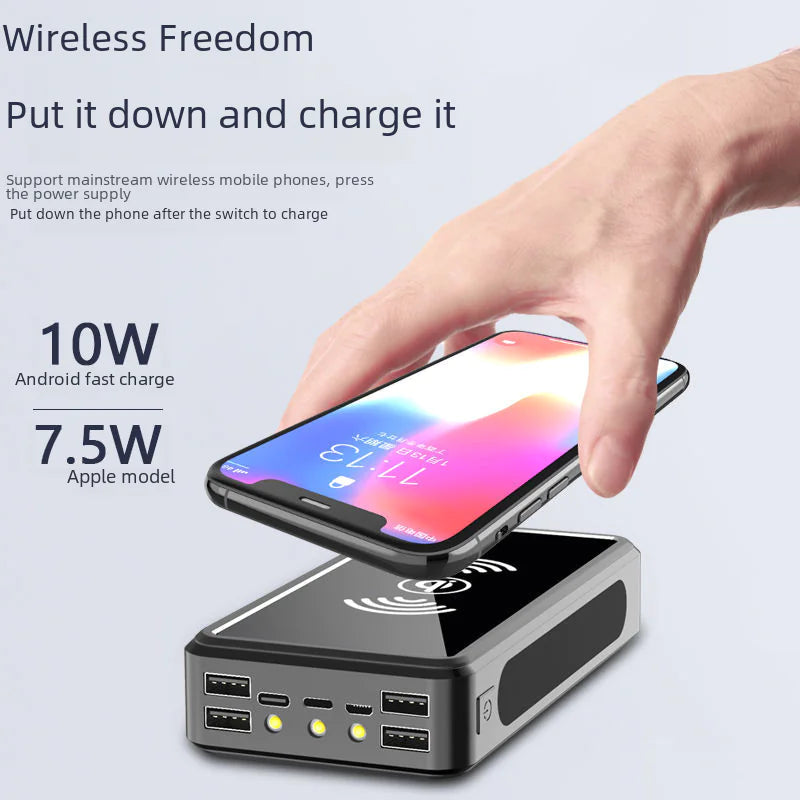 Wireless Solar Power Bank 30000mAh Outdoor Emergency
